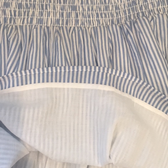 Shirt Top Off Shoulder Blue striped NWT Loft Sz M - Picture 4 of 5